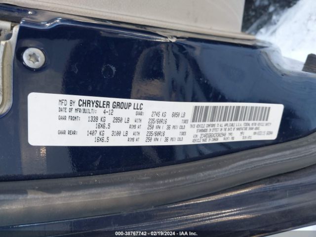 Photo 8 VIN: 2C4RDGBGXCR302940 - DODGE GRAND CARAVAN 