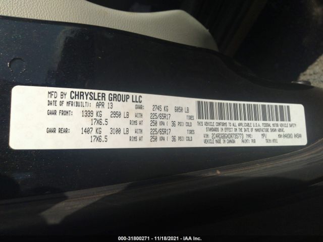 Photo 8 VIN: 2C4RDGBGXDR735773 - DODGE GRAND CARAVAN 