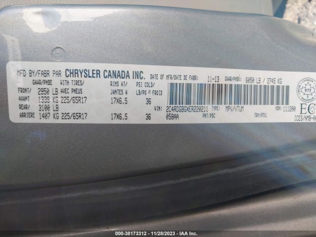 Photo 8 VIN: 2C4RDGBGXER220211 - DODGE GRAND CARAVAN 