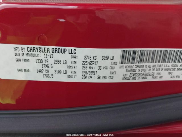 Photo 8 VIN: 2C4RDGBGXER226168 - DODGE GRAND CARAVAN 