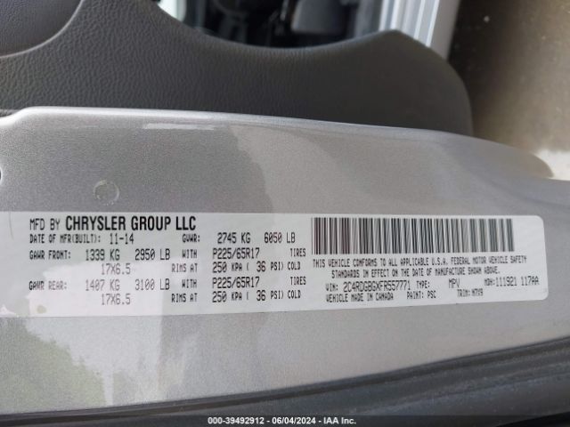 Photo 8 VIN: 2C4RDGBGXFR557771 - DODGE GRAND CARAVAN 