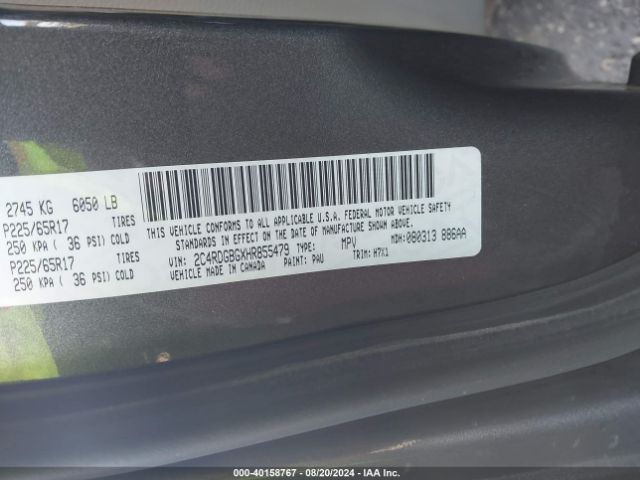 Photo 8 VIN: 2C4RDGBGXHR855479 - DODGE GRAND CARAVAN 