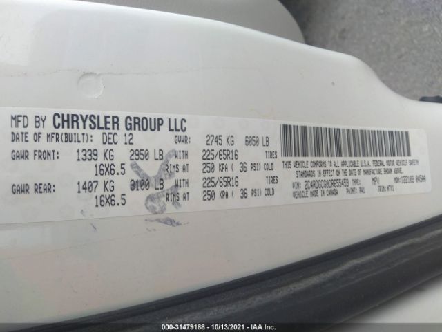 Photo 8 VIN: 2C4RDGCG0DR655459 - DODGE GRAND CARAVAN 