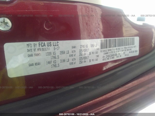 Photo 8 VIN: 2C4RDGCG0HR818360 - DODGE GRAND CARAVAN 