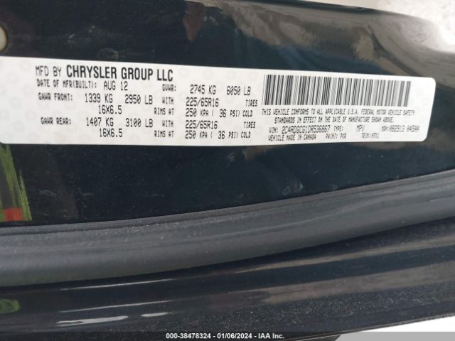 Photo 8 VIN: 2C4RDGCG1DR536867 - DODGE GRAND CARAVAN 