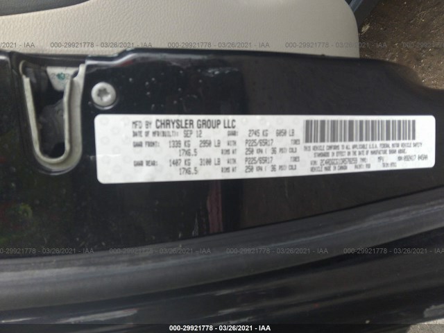 Photo 8 VIN: 2C4RDGCG1DR578259 - DODGE GRAND CARAVAN 