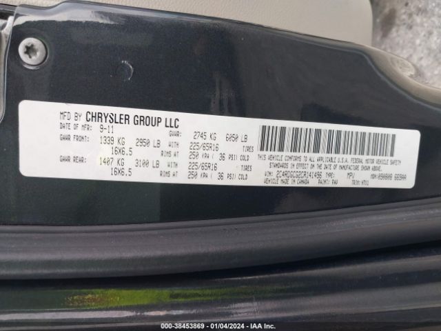 Photo 8 VIN: 2C4RDGCG2CR141496 - DODGE GRAND CARAVAN 