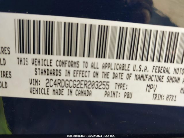 Photo 8 VIN: 2C4RDGCG2ER203255 - DODGE GRAND CARAVAN 