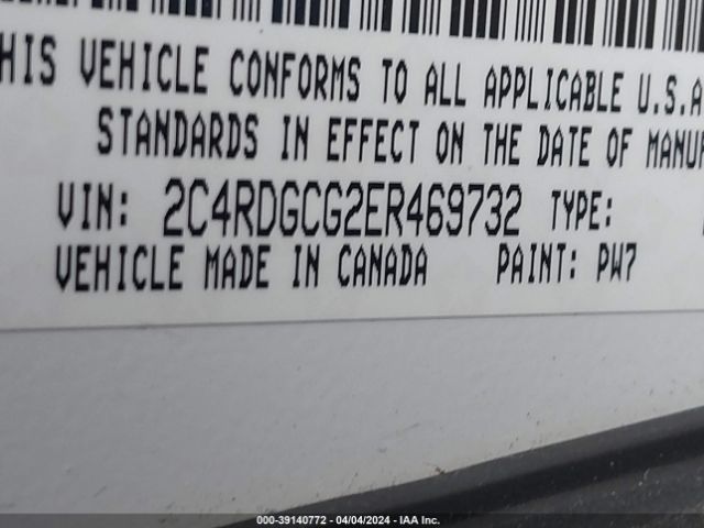 Photo 8 VIN: 2C4RDGCG2ER469732 - DODGE GRAND CARAVAN 