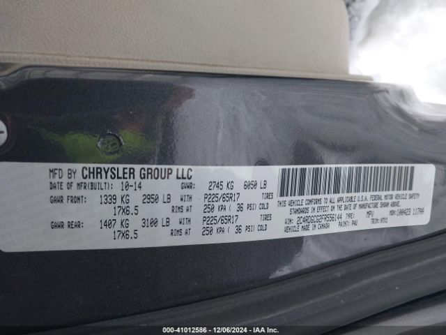 Photo 8 VIN: 2C4RDGCG2FR556144 - DODGE GRAND CARAVAN 