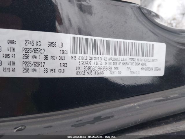 Photo 8 VIN: 2C4RDGCG2HR859489 - DODGE GRAND CARAVAN 