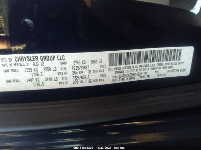 Photo 8 VIN: 2C4RDGCG3DR514918 - DODGE GRAND CARAVAN 