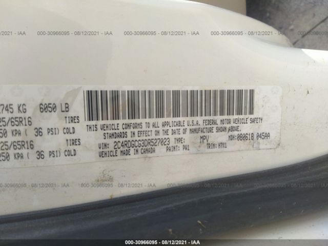 Photo 8 VIN: 2C4RDGCG3DR527023 - DODGE GRAND CARAVAN 