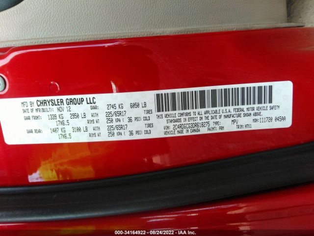 Photo 8 VIN: 2C4RDGCG3DR618275 - DODGE GRAND CARAVAN 