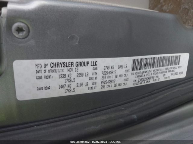 Photo 8 VIN: 2C4RDGCG3DR736374 - DODGE GRAND CARAVAN 