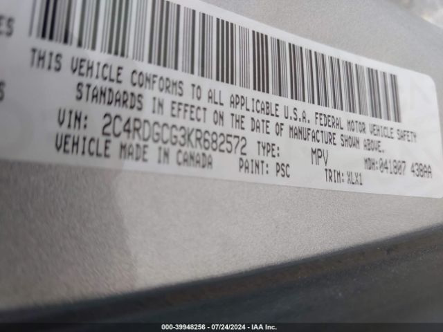 Photo 8 VIN: 2C4RDGCG3KR682572 - DODGE GRAND CARAVAN 