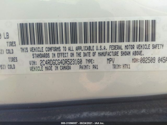 Photo 8 VIN: 2C4RDGCG4DR523160 - DODGE GRAND CARAVAN 