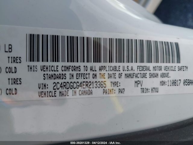 Photo 8 VIN: 2C4RDGCG4ER213365 - DODGE GRAND CARAVAN 