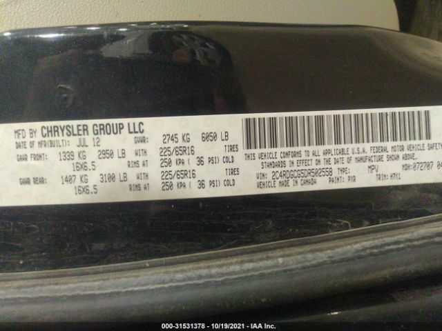 Photo 8 VIN: 2C4RDGCG5DR502558 - DODGE GRAND CARAVAN 