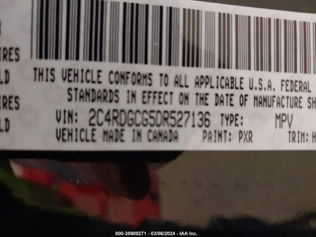 Photo 8 VIN: 2C4RDGCG5DR527136 - DODGE GRAND CARAVAN 