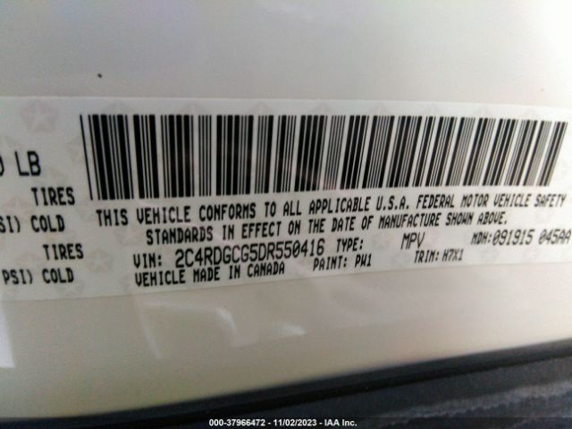 Photo 8 VIN: 2C4RDGCG5DR550416 - DODGE GRAND CARAVAN 