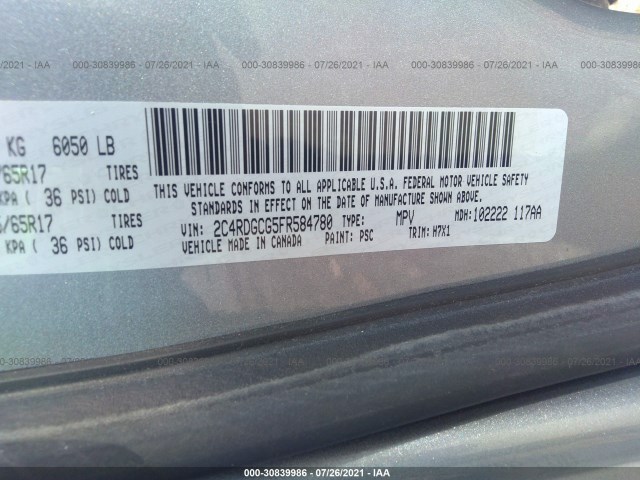 Photo 8 VIN: 2C4RDGCG5FR584780 - DODGE GRAND CARAVAN 