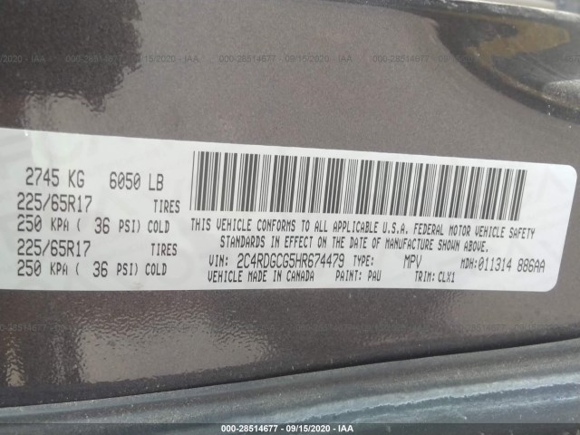 Photo 8 VIN: 2C4RDGCG5HR674479 - DODGE GRAND CARAVAN 