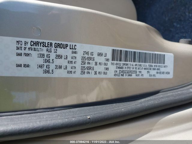 Photo 8 VIN: 2C4RDGCG6DR522558 - DODGE GRAND CARAVAN 