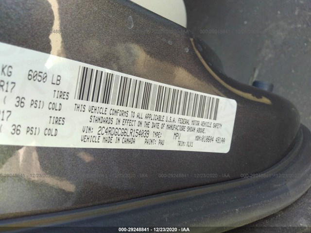 Photo 8 VIN: 2C4RDGCG6LR154039 - DODGE GRAND CARAVAN 