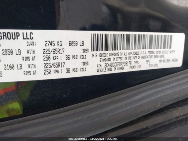 Photo 8 VIN: 2C4RDGCG7DR739178 - DODGE GRAND CARAVAN 