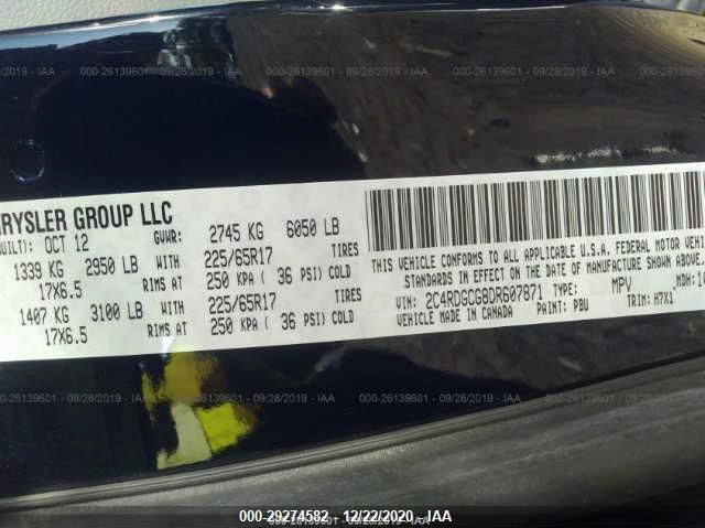 Photo 8 VIN: 2C4RDGCG8DR607871 - DODGE GRAND CARAVAN 