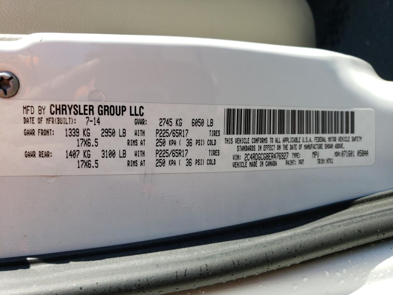 Photo 12 VIN: 2C4RDGCG8ER476927 - DODGE CARAVAN 