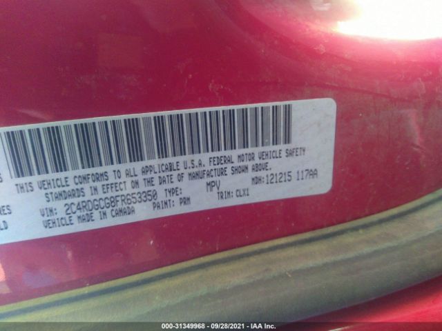 Photo 8 VIN: 2C4RDGCG8FR653350 - DODGE GRAND CARAVAN 