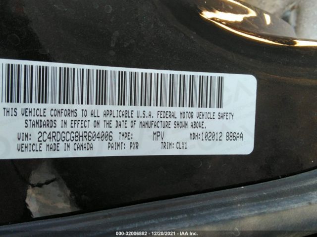 Photo 8 VIN: 2C4RDGCG8HR604006 - DODGE GRAND CARAVAN 