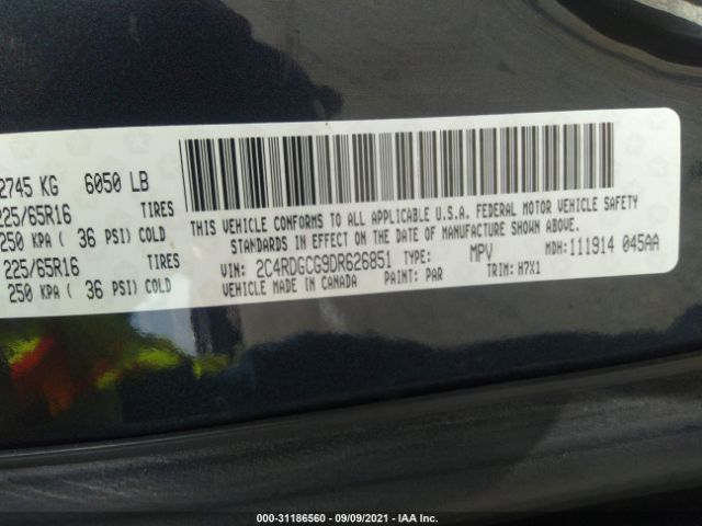 Photo 8 VIN: 2C4RDGCG9DR626851 - DODGE GRAND CARAVAN 