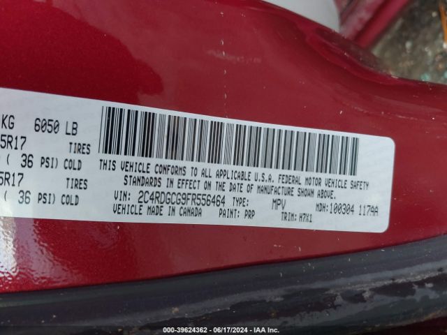 Photo 8 VIN: 2C4RDGCG9FR556464 - DODGE GRAND CARAVAN 