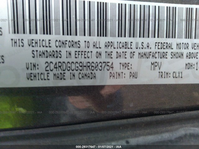 Photo 8 VIN: 2C4RDGCG9HR603754 - DODGE GRAND CARAVAN 