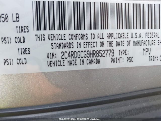 Photo 8 VIN: 2C4RDGCG9HR852779 - DODGE GRAND CARAVAN 