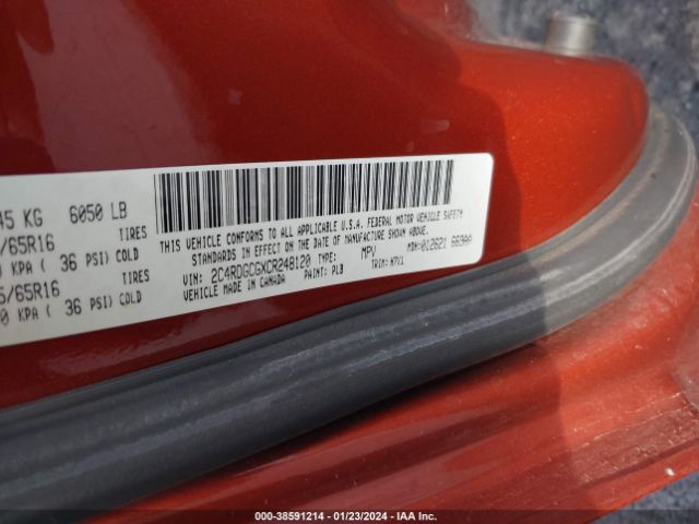 Photo 8 VIN: 2C4RDGCGXCR248120 - DODGE GRAND CARAVAN 