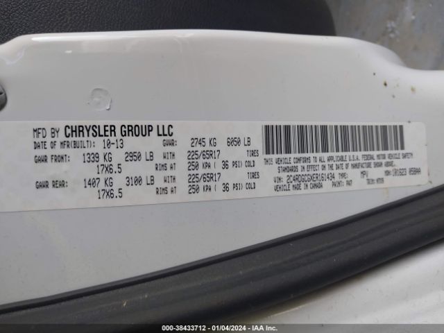 Photo 8 VIN: 2C4RDGCGXER161434 - DODGE GRAND CARAVAN 