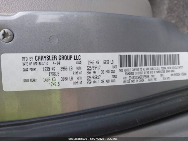 Photo 8 VIN: 2C4RDGCGXER379406 - DODGE GRAND CARAVAN 