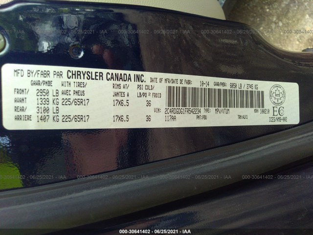 Photo 8 VIN: 2C4RDGDG1FR542234 - DODGE GRAND CARAVAN 