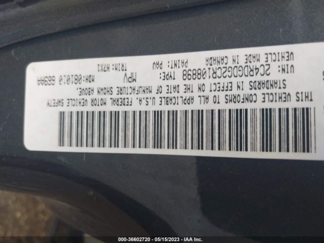 Photo 8 VIN: 2C4RDGDG2CR108898 - DODGE GRAND CARAVAN 