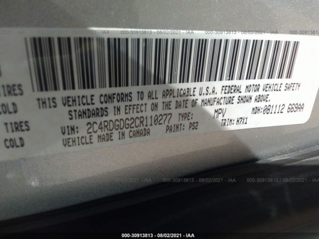 Photo 8 VIN: 2C4RDGDG2CR110277 - DODGE GRAND CARAVAN 