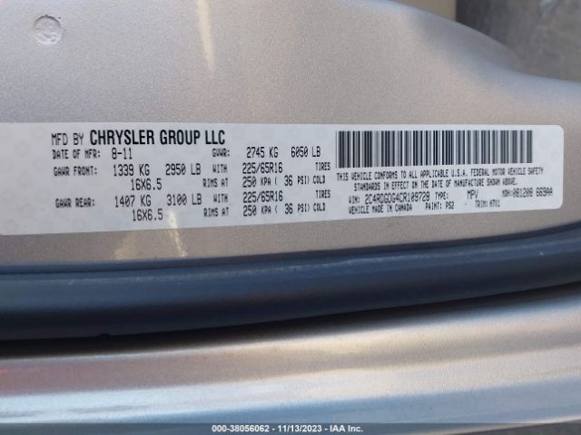 Photo 8 VIN: 2C4RDGDG4CR109728 - DODGE GRAND CARAVAN 