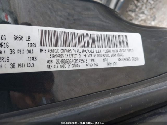 Photo 8 VIN: 2C4RDGDG4CR145970 - DODGE GRAND CARAVAN 