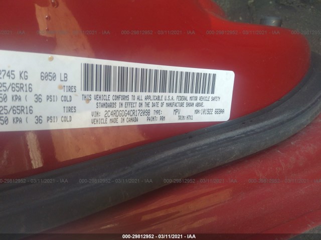 Photo 8 VIN: 2C4RDGDG4CR172098 - DODGE GRAND CARAVAN 