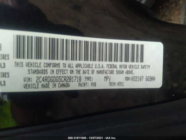 Photo 8 VIN: 2C4RDGDG5CR281718 - DODGE GRAND CARAVAN 