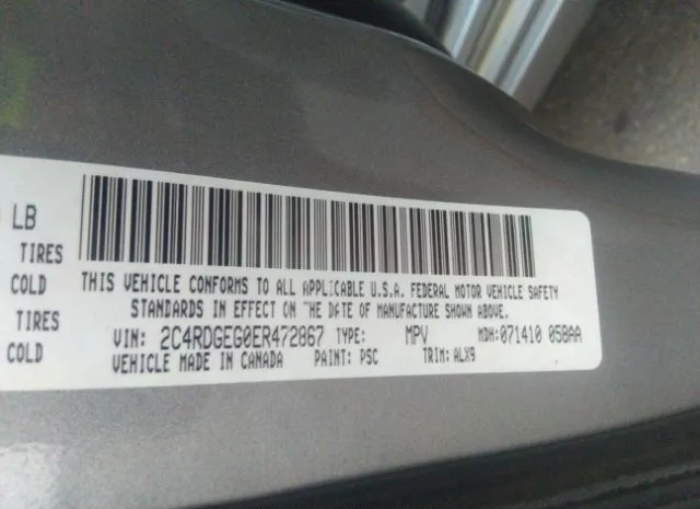 Photo 8 VIN: 2C4RDGEG0ER472867 - DODGE GRAND CARAVAN 