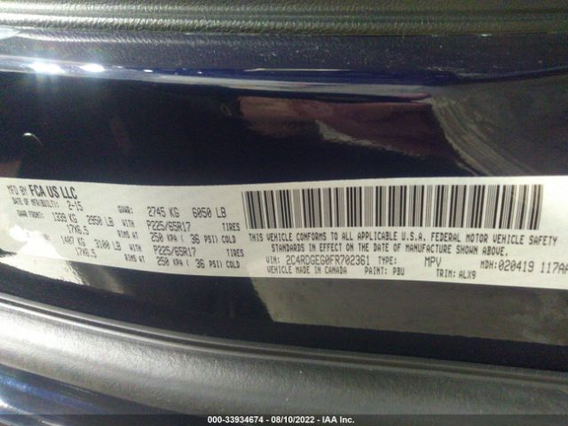 Photo 8 VIN: 2C4RDGEG0FR702361 - DODGE GRAND CARAVAN 